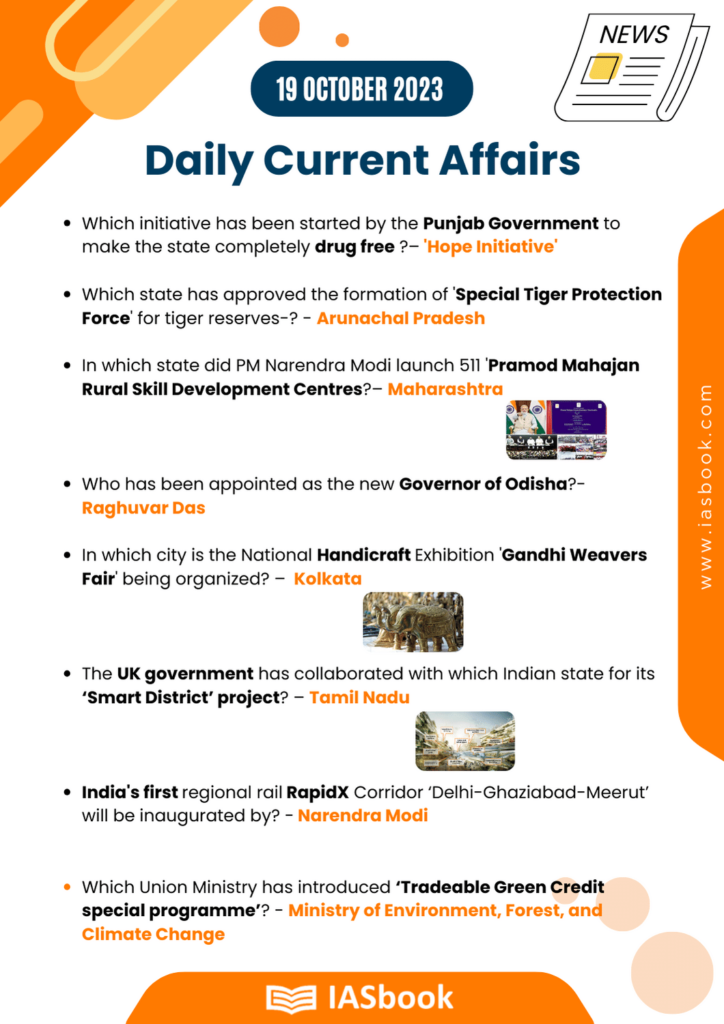 Daily Current Affairs (One Liner) – 19 October 2023
